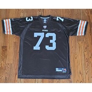 Reebok On Field Joe Thomas #73 Cle Browns Jersey Men's 2xl Brown  Sewn Nameplate